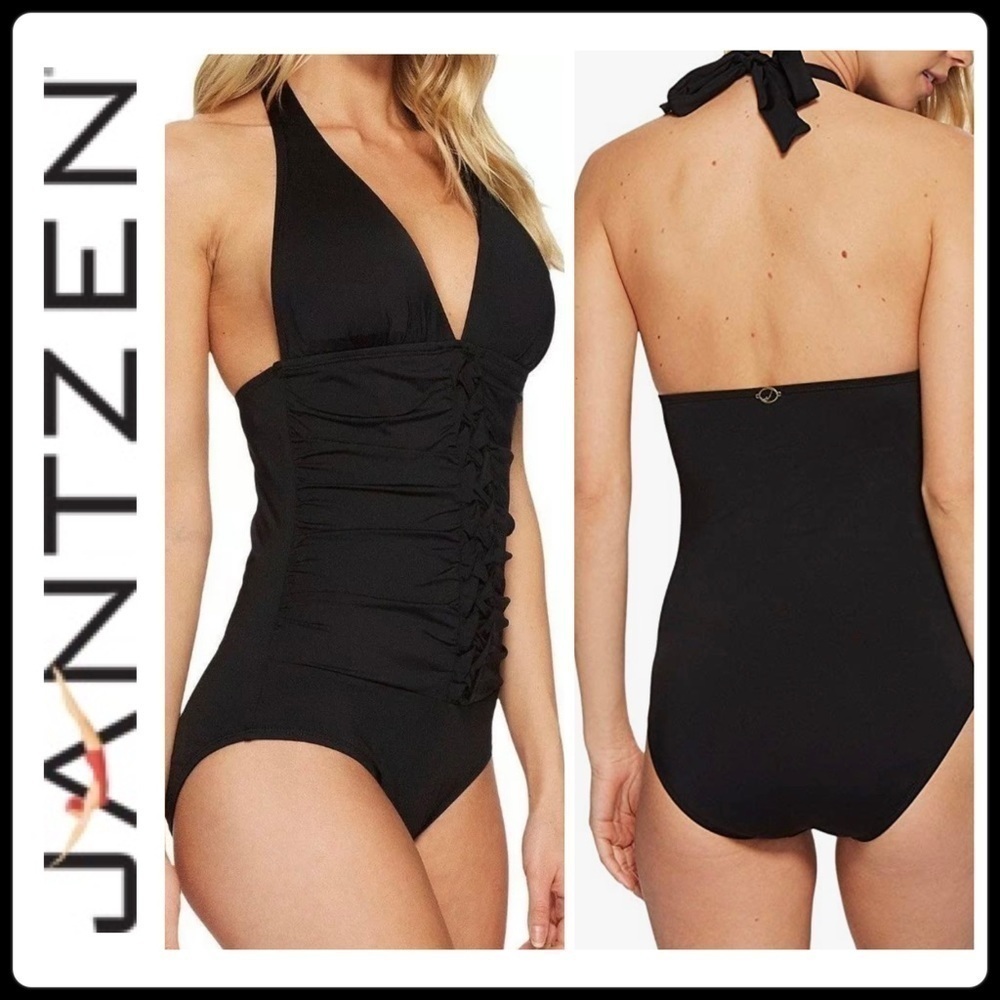 JANTZEN Inez One Piece Halter Swimsuit NWT